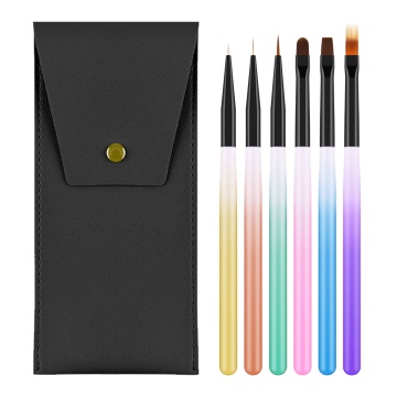 Colourful Professional Art Nail Pen Set with Nylon Hair for Manicure Salon