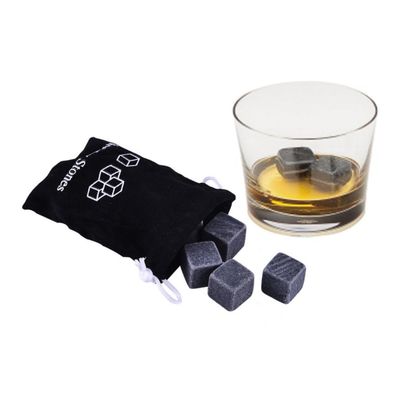 6Pcs/Bag Reusable Natural Whiskey Stones Sipping Ice Cube Whisky Stone Rock Cool Favor Bar Cooler Ice Cube Stones Hot