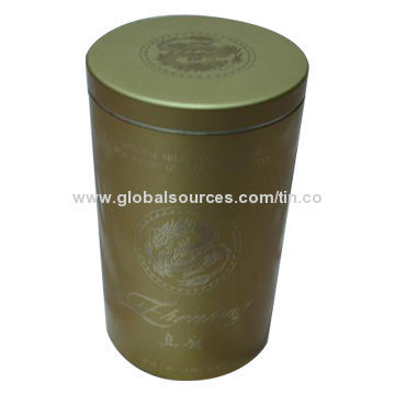 Gold Varnish Round Tin Box, Packing for Tea, Food, Chocolate, Sweets, Candies and Coffee Beans