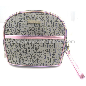 Half moon monogrammed cosmetic bag