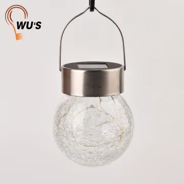 Hot sale outdoors garden Hanging Glass Solar light type firefly jar lights