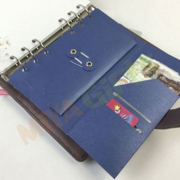 Custom Blue Glitter Paper A5/A6 Binder for Planner Sticker Storage