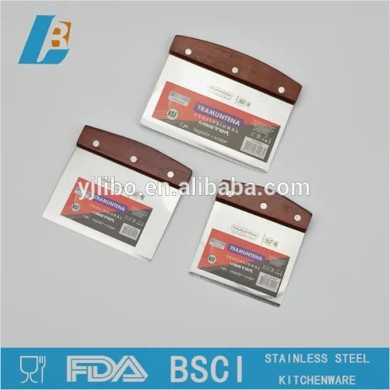 stainless steel pizza cutter knife with wooden handle