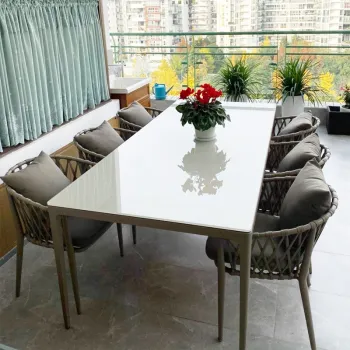 High-Quality Waterproof Outdoor Fabric and Teak Wood Garden Furniture for Cottage, Courtyard, and Beach Settings