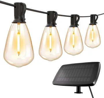 Solar-Powered ST38 Bulb Light String for Christmas Festival Garden Decor