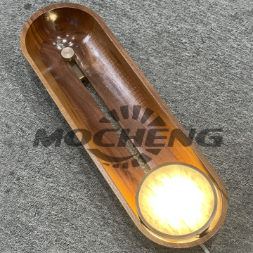 Wabi-Sabi Style Nordic Wooden Wall Lamp with Resin Printing