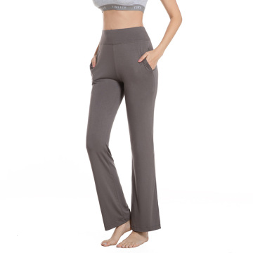 High-Waisted Pantalon Yoga bòt-koupe fanm yo