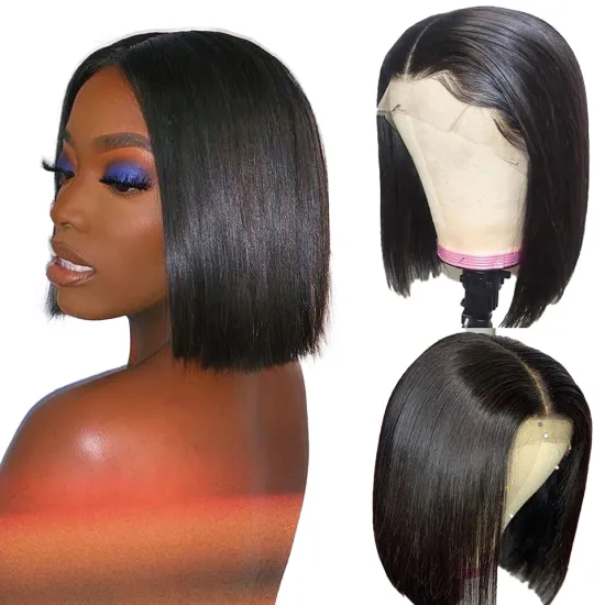 Brazilian Straight Hd Lace Bob Wigs 8 Inch Bob Closure Wig Human Hair Lace Frontal Short Bob Wigs For African American Women