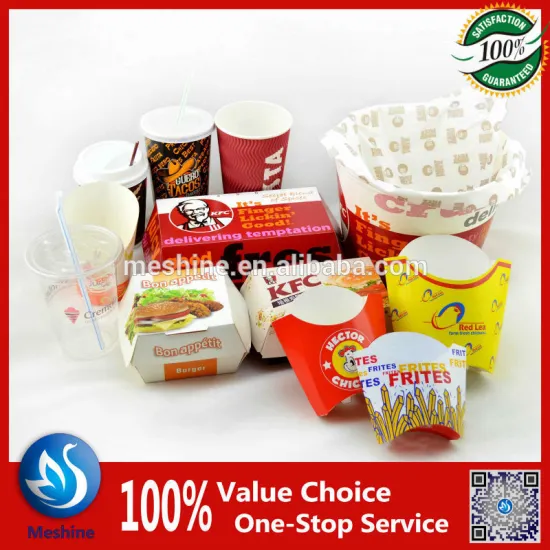 Fast food paper packaging/fried chicken packaging/disposable food packaging