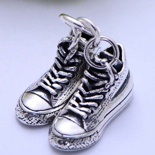 Sterling Silver Pendant Necklace with Silver Shoes Pendant