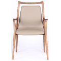 Nordic Style Solid Wood Dining Chairs Room Furniture Restaurant En PU Leather Chair