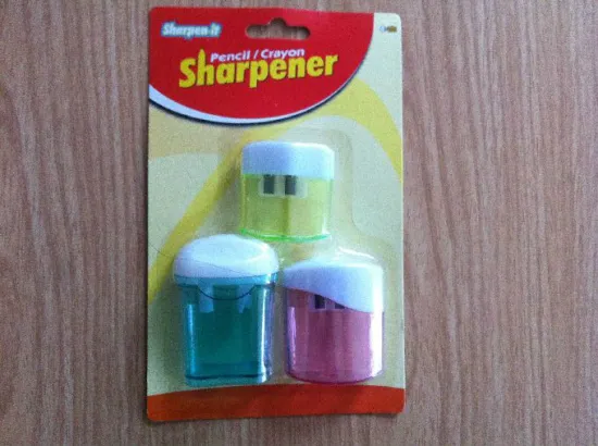 plastic colourful kids pencil sharpener