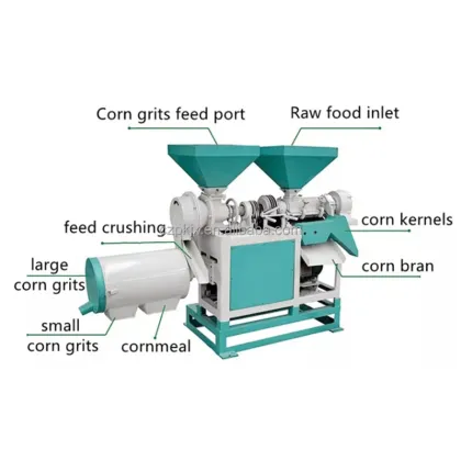 Auto Maize Flour Mill Plant: Corn Grits Peeling and Grinding Machine
