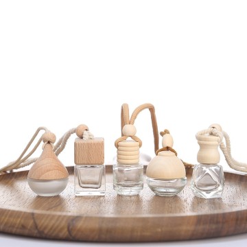 Wooden Cap Hanging Car Diffuser Perfume Aromatherapy Bottle