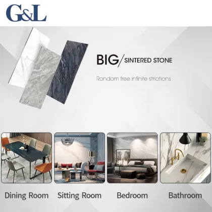 Factory Price 12mm Thick Stone Grey Marble Sintered Stone Slab for Table Island Countertops