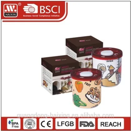 Arsto Vacuum Sealing Bone Porcelain Canister