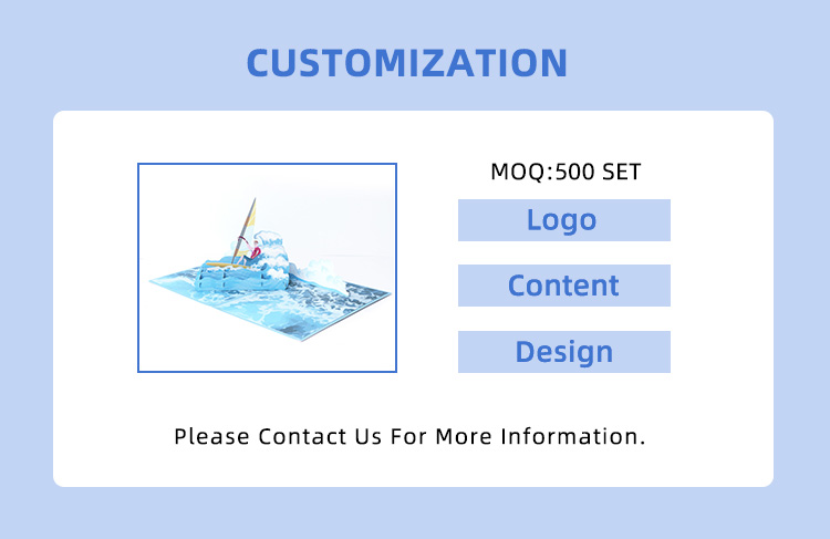 customized 3D ocean scene greeting card