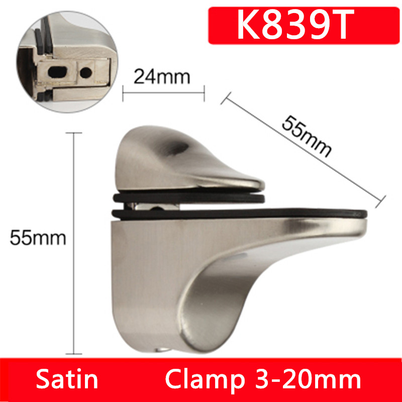 Zinc Alloy Adjustable Glass Clamps Glass Shelf Holder Support Bracket