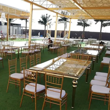 Napoleon Chivalry Tiffany Gold Modern Banquet Chair