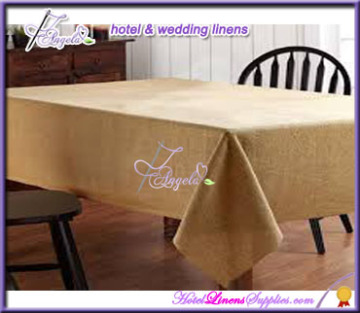 60"*102" rectangle 280GSM high density cheap natural burlap table cloths for wedding events, with surged edge