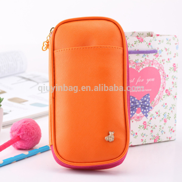 2015 factory supply directly leather pencil case for teenagers