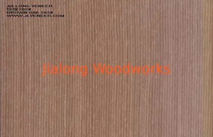 Brown Natural Oak Wood Veneer , Engineered Wood Veneer