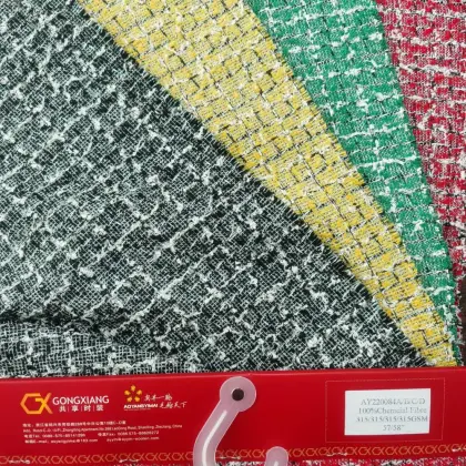 Boucle checked with loops yarn fashion fabric