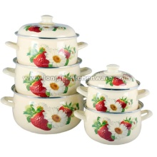 Enamel Turkish Cookware Pot Set with hollow handles