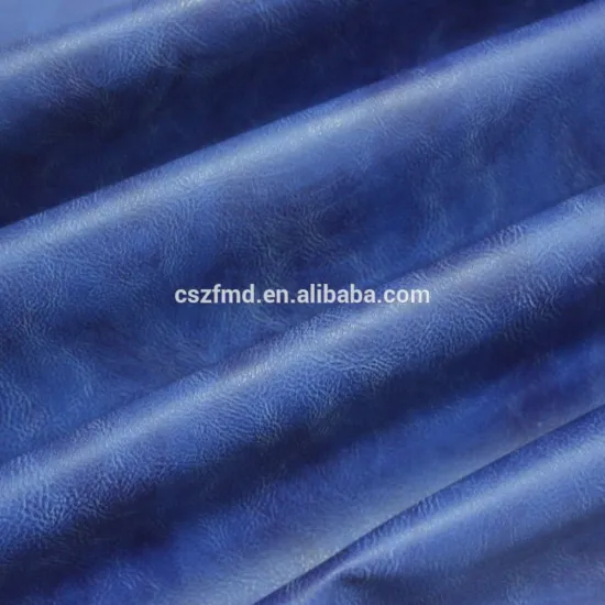indigo blue soft water resistant faux fake pu leather fabric for making bags