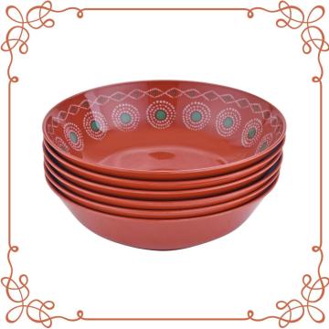 8.5 Inch Melamine Shallow Bowl Set of 6