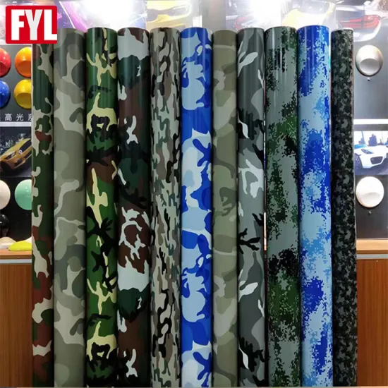Camouflage Pattern Wrap Air-Release Adhesive Film