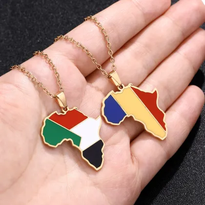 OEM/ODM Enamel Country Flag Necklace - World Map Necklace for Women