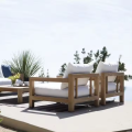 Muebles modulares de exterior personalizados set de patio set de leisure de lujo de madera de tea de lujo sofá de jardín al aire libre