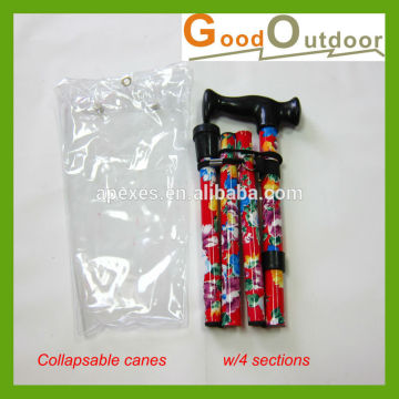 W812 Pisciform Handle Aluminium Folding Walking Stick Shaft