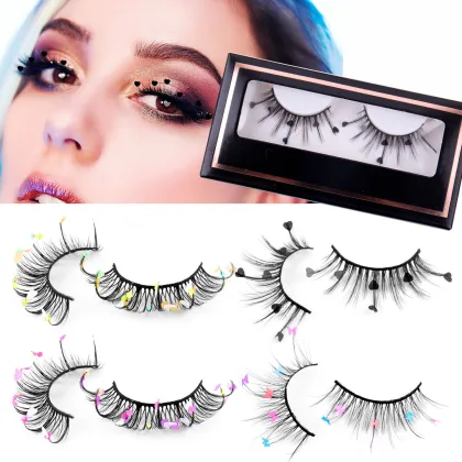 Curl False Butterfly Eyelashes Voluminous Glitter Shiny Cosplay Party Lashes