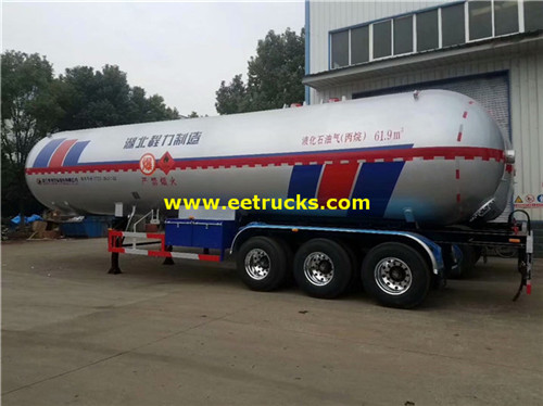 32Ton 62000L البروبان ناقلات الغاز المقطورات