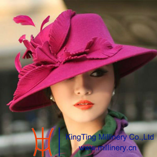 2013 Trendy New Design Wool Felt Hats for Lady