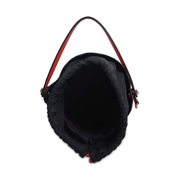 genuine leather large capacity crossbody bag simple style drawstring bucket bag