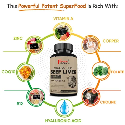 Grass Fed Promotes healthy heart Beef Liver Capsules