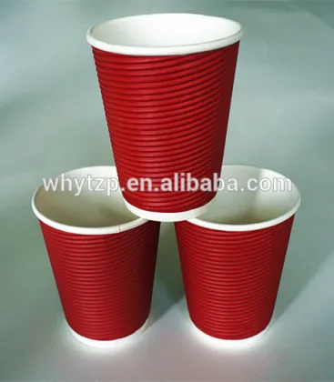 Wholesale ripple wall biodegradable hot paper coffee cups