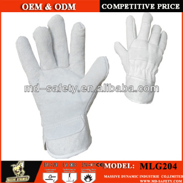 leather hand gloves for industrial workers/leather safety gloves/leather working glove