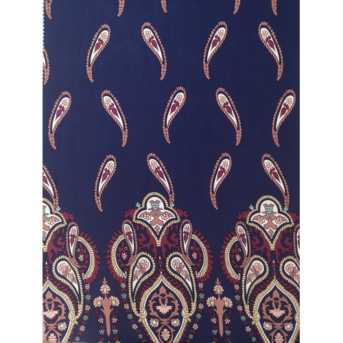 Border Pasiley Rayon Challis 30S Air-jet Printing Fabric