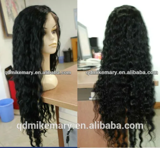 Brazilian Virgin Hair Full Lace Wig For Black Women Human Deep Wave Black Hair Swiss Lace For Wig Making With Baby Hair