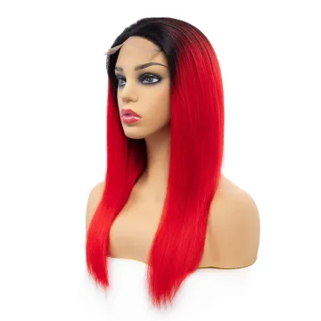 New Arrival Top Grade Popular Fast Shipping Cuticle Aligned Raw Virgin Hair 1B Red Color Lace Wig