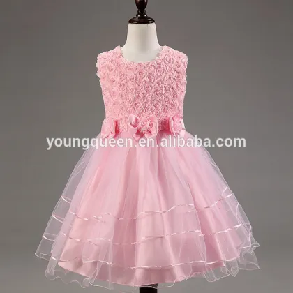 XD09 Sleeveless silk dress flower girl dress for wedding