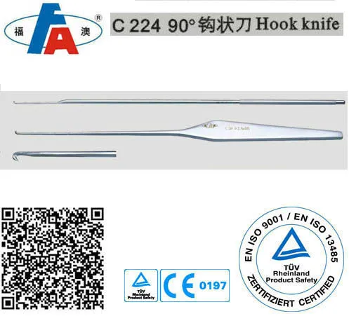 90 degree hook knife, orthopedic instruments