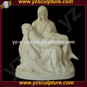 outdoor decoration hand carved white marble religious statue