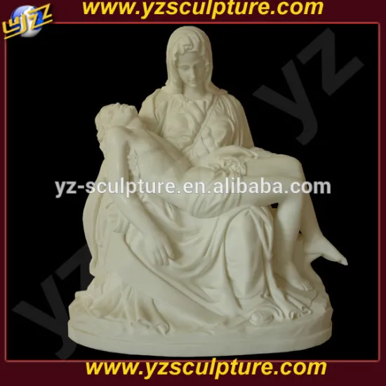 outdoor decoration hand carved white marble religious statue