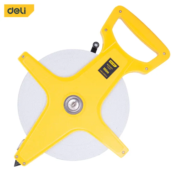 Deli Tools DL98100 100m Superior Quality Open Frame Long Fiberglass Tape Measure Length Measurement Meter