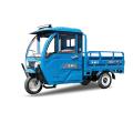 Blue windproof and rainproof electric tricycle